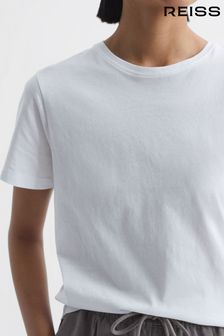 Elfenbeinfarben - Reiss Betty T-Shirt aus Baumwolle mit Rundhalsausschnitt (Q77378) | 44 €
