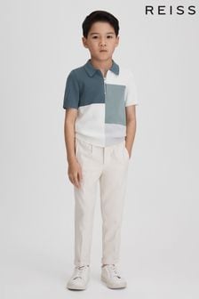 Reiss Sage Delta Senior Colourblock Half-Zip Polo Shirt (Q77391) | 309 QAR