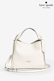 Кожаная сумка-тоут среднего размера с длинным ремешком Kate Spade New York Cream Knott (Q77427) | €515