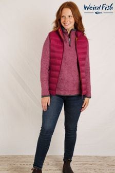 Weird Fish Red Beyonce Eco 1/4 Zip Grid Gillet (Q77436) | €36