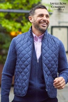 Savile Row Company Navy Blue Quilted Gilet