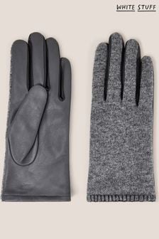 White Stuff Grey Lucie Leather Gloves (Q77670) | Kč1,390