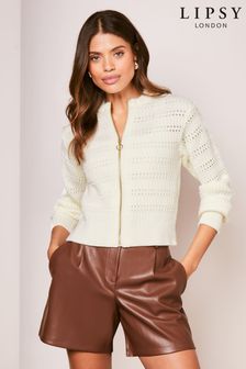 Lipsy Stitch Detail Knitted Bomber Jackets