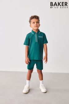 Baker by Ted Baker Green Polo Shirt and Short Set (Q77883) | $60 - $72