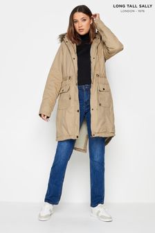 Long Tall Sally Natural Faux Fur Trim Parka Jacket (Q77902) | kr1,103