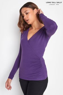 Long Tall Sally Purple Jersey Wrap Top (Q77930) | €12