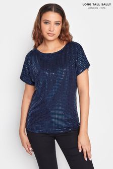 Long Tall Sally Blue Sequin T-Shirt (Q77958) | kr350