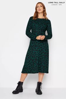Long Tall Sally Long Sleeve Tea Green Dress