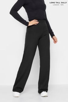 Long Tall Sally Black Wide Leg Jersey Yoga Pants (Q77991) | $59
