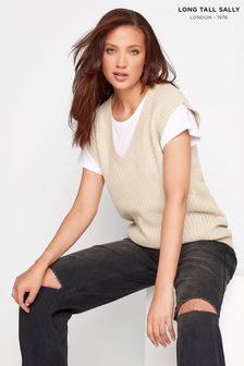 Long Tall Sally Natural Chunky Knitted Vest Top (Q78038) | €18