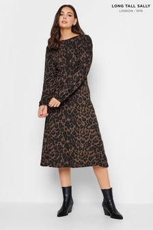 Long Tall Sally Brown Long Sleeve Tea Green Dress (Q78049) | €21.50