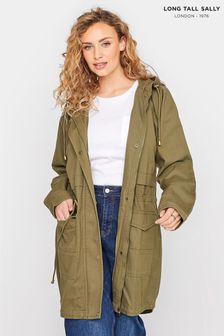 Long Tall Sally Green Washed Twill Parka (Q78050) | AED277