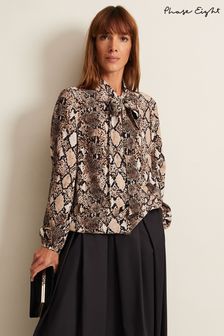 Phase Eight Natural Semira Snake Tie Blouse (Q78084) | $174