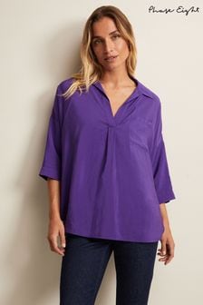 Phase Eight Purple Cynthia Longline Shirt (Q78085) | €43.50