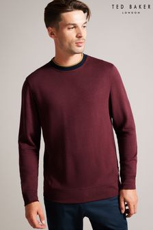 Czerwony - Ted Baker Zylem Long Sleeve Regular Soft Touch Sweatshirt (Q78099) | 267 zł