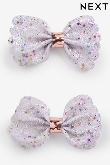 Scallop Bow Hair Clips 2 Pack