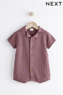 Mauve Purple Baby Knitted Romper (0mths-2yrs) (Q78338) | €18 - €21