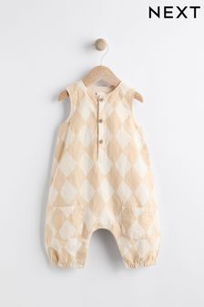 Neutral Harlequin Baby Woven Romper (0mths-2yrs) (Q78346) | $24 - $27