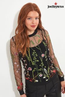 Joe Browns Black Beautiful Embroidered Top with Cami (Q78449) | €34