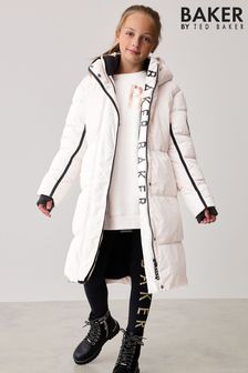 Baker by Ted Baker Cream Shower Resistant Padded Belted Parka (Q78500) | $165 - $175