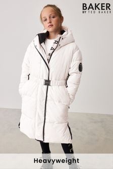 Baker by Ted Baker Cream Shower Resistant Padded Belted Parka (Q78500) | $144 - $153