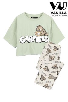 Vanilla Underground Green Garfield Long Leg Pyjama Set (Q78541) | $51