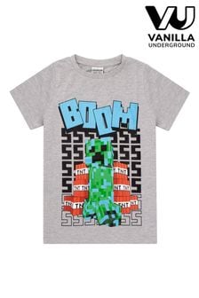Vanilla Underground Grey Minecraft Boys Gaming T-Shirt (Q78554) | KRW29,900