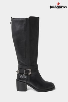 Joe Browns Black Gigi Premium Leather Rider Boots (Q78713) | AED749