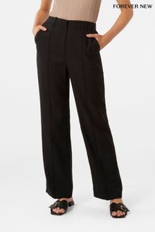 Forever New Black Robyn Relaxed Straight Leg Trousers (Q78817) | 2,861 UAH