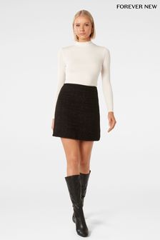 Forever New Black Arlie Boucle Mini Skirt (Q78828) | LEI 328