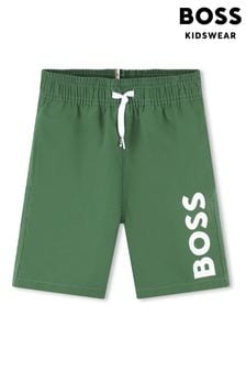 Зеленый - Пляжные шорты с логотипом Boss (Q78858) | €74 - €88