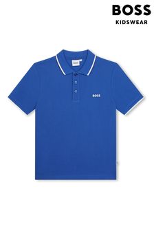 BOSS Blue Ground Short Sleeved Logo Polo Shirt (Q78863) | KRW115,300 - KRW136,600