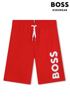 Красный - Пляжные шорты с логотипом Boss (Q78887) | €72 - €85