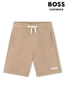 BOSS Brown Logo Jersey Shorts (Q78898) | AED359 - AED416