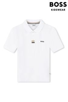 BOSS White Short Sleeved Logo Polo Shirt (Q78900) | OMR36 - OMR41
