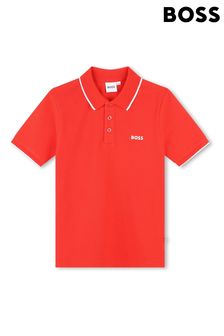 BOSS Red Short Sleeved Logo Polo Shirt (Q78901) | SGD 126 - SGD 149