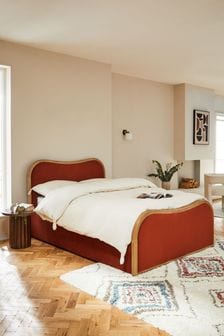 Soft Velvet Rust Brown Chester Wood Upholstered Ottoman Storage Bed Frame (Q78914) | €1,225 - €1,350