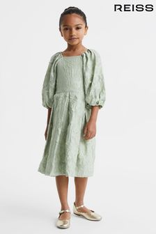 Reiss Sage Thea Junior Jacquard Puff Sleeve Dress (Q79061) | €134