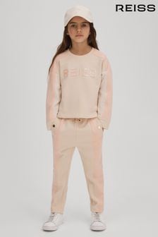 Reiss Pink Ivy Senior Cotton Blend Tapered Joggers (Q79062) | $64