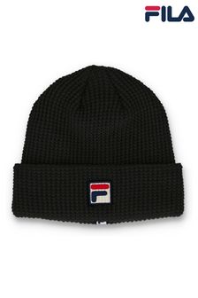 Fila Black Kudoslux Reverse Knit Turn Up Beanie FBox Logo Hat (Q79065) | €15