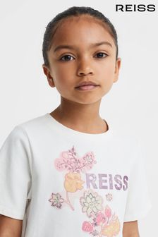 Reiss Ivory Misha Teen Cotton Motif Crew-Neck T-Shirt (Q79071) | ￥4,410