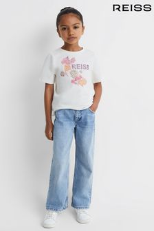 Reiss Ivory Misha Junior Cotton Motif Crew-Neck T-Shirt (Q79072) | HK$259