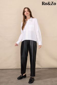 Ro&Zo White Pocket Detail Cotton Shirt