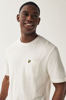 Бежевый/белый - Фактурная футболка в полоску с карманом Lyle & Scott (Q79134) | €53