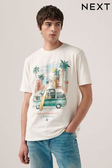 בז' - Vw Camper Van License T-shirt (Q79306) | ‏76 ‏₪