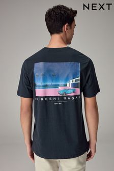 Hiroshi Nagai Car Navy Blue Artist Licence T-Shirt (Q79324) | €29