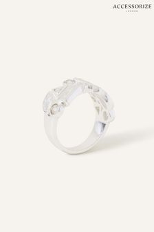 Accessorize Sterling Silver Cluster Band White Ring (Q79334) | €12.50