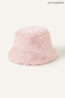 Accessorize Pink Faux Fur Bucket Hat (Q79420) | €26
