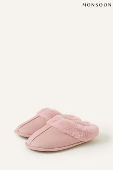 Accessorize Pink Faux Fur Mule Slippers