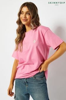 Skinnydip Energy Oversized-T-Shirt mit Charaktermotiv, Rosa (Q79546) | 34 €